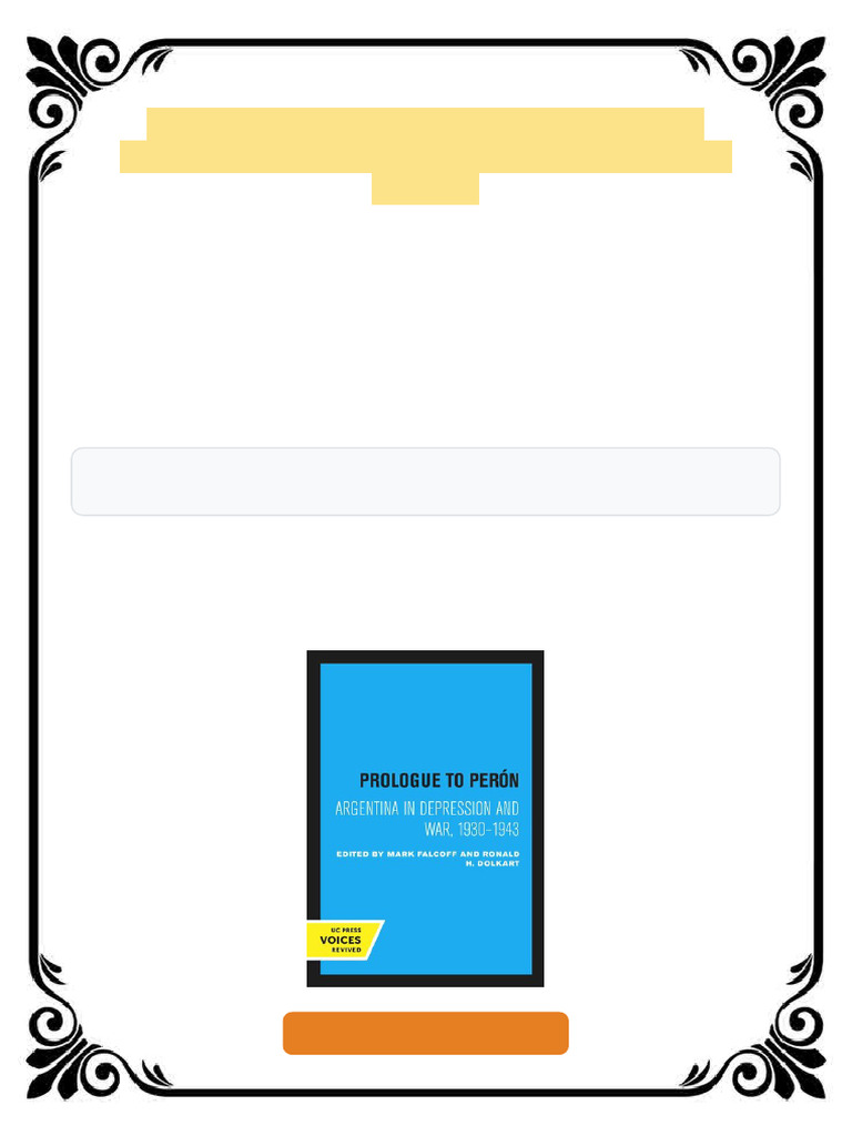 Prologue To Perón Mark Falcoff (Editor) Ebook Online Text Version | PDF ...