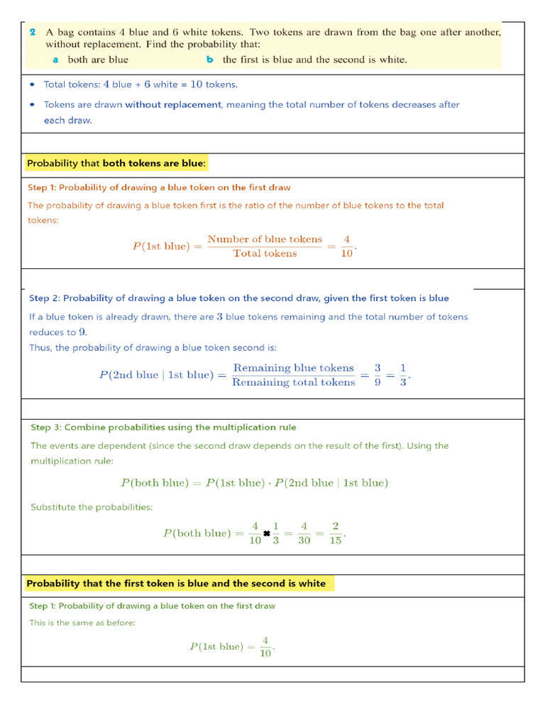 Probability Calculations and Diagrams | PDF