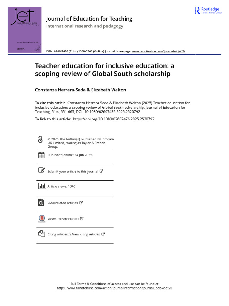 Teacher Education for Inclusive Education | PDF | Inclusion (Education ...