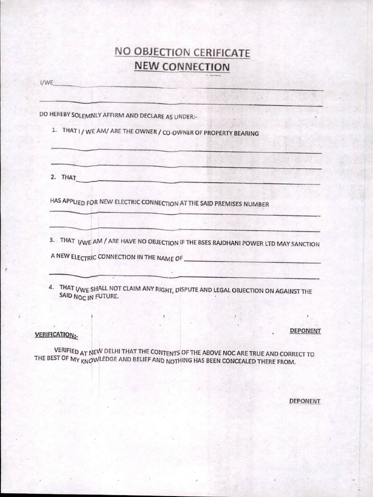 Noc ( New Connection)-1 | PDF