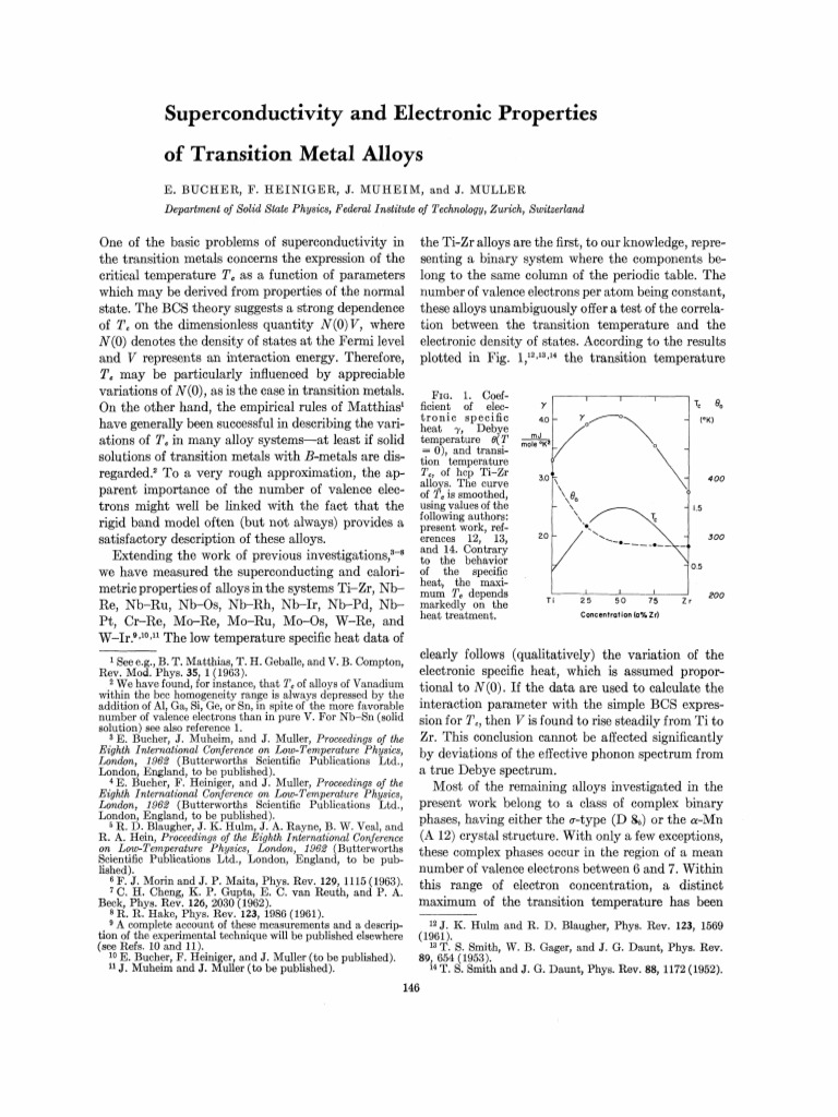 Superconductivity in Transition Metal Alloys | PDF | Superconductivity ...