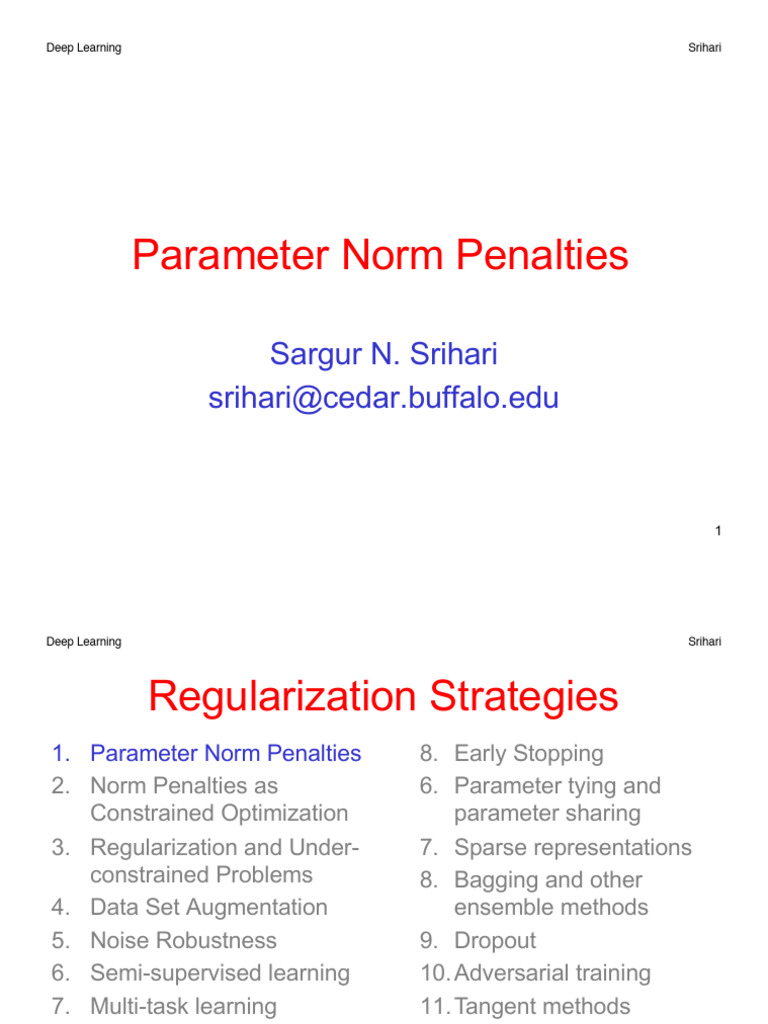 Deep Learning: Parameter Norm Penalties | PDF | Machine Learning ...