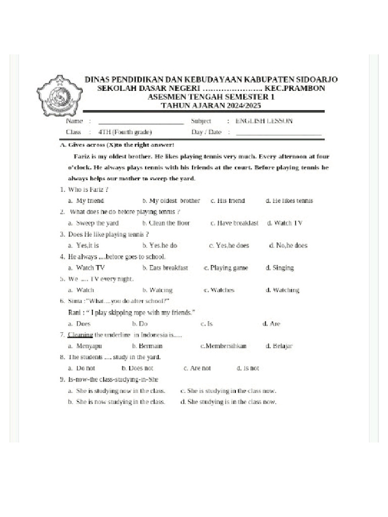 Sas Ing Kls4 s1 Kumer Part 2 | PDF