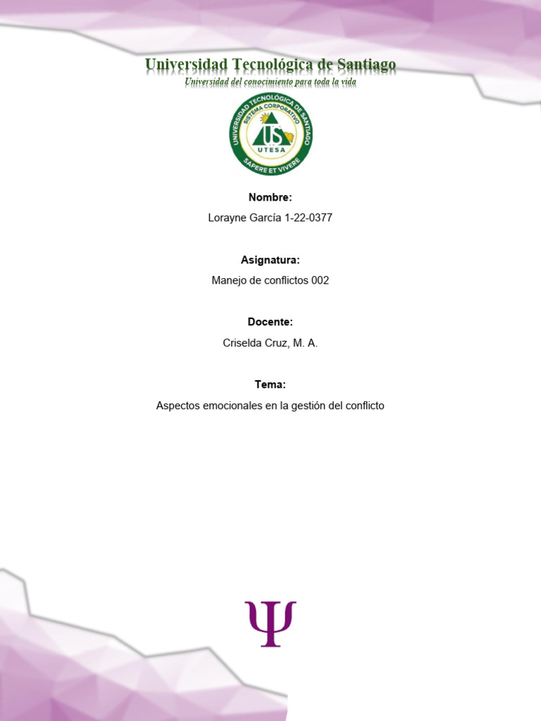 Emociones en la Gestión de Conflictos | PDF | Las emociones | Conflicto ...