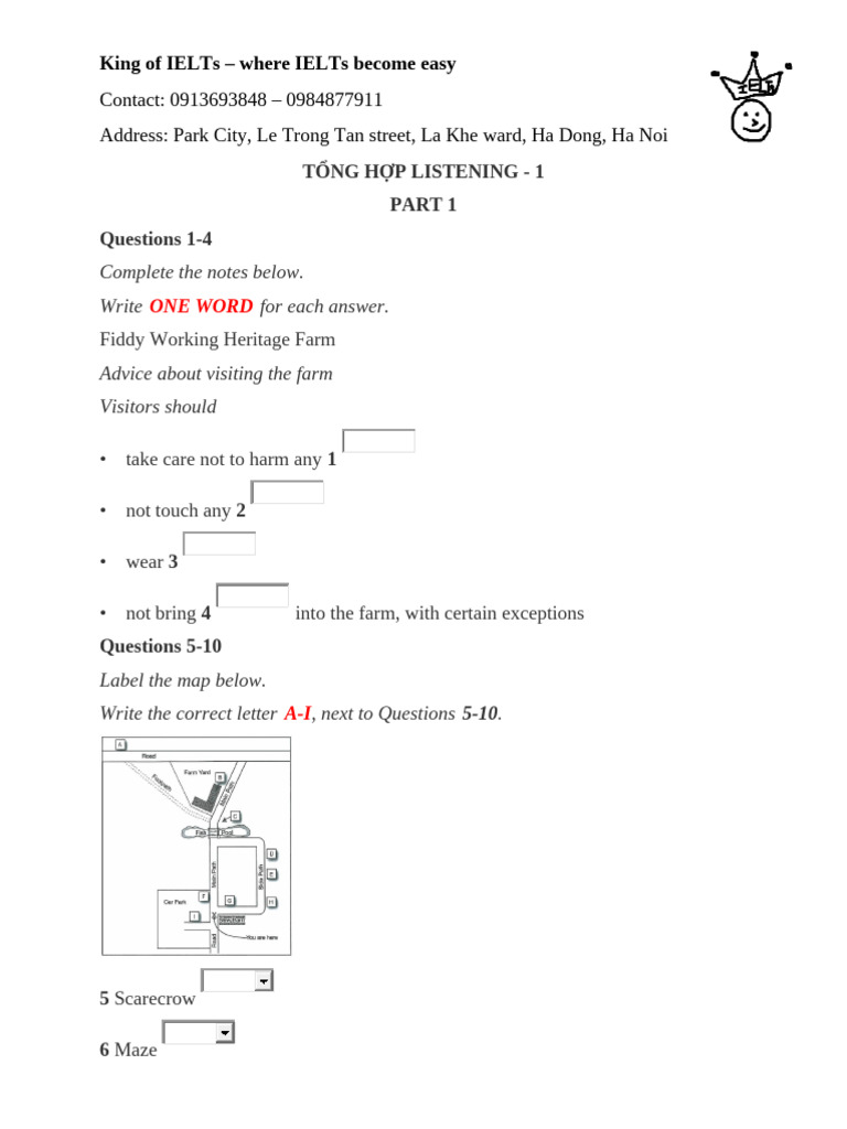 IELTS Listening Practice Exercises | PDF | First Aid | Coal