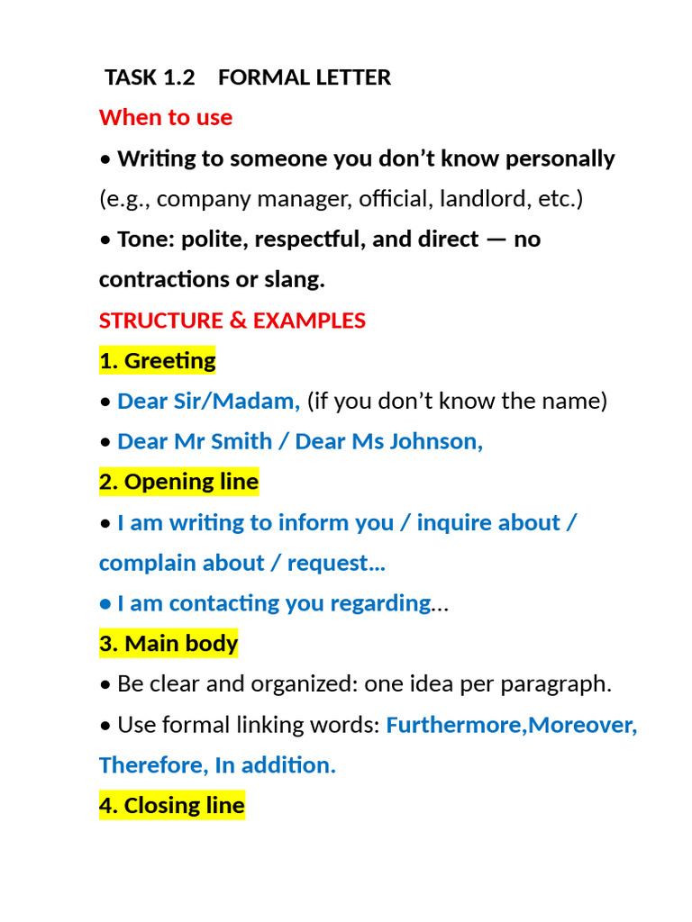 Formal Letter Writing Guide | PDF