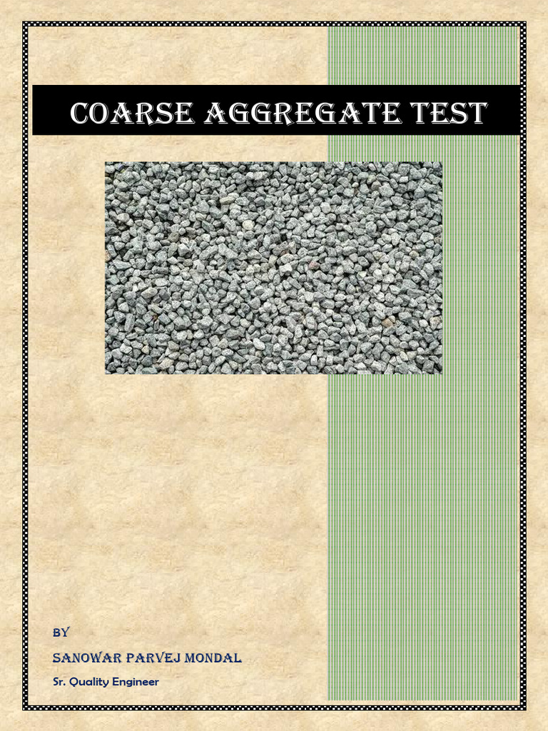 Coarse Aggregate Testing Methods Guide | PDF | Concrete | Materials