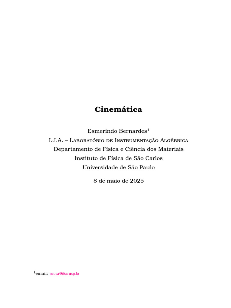 Fundamentos da Cinemática e Geometria | PDF | Vetor euclidiano | Espaço ...