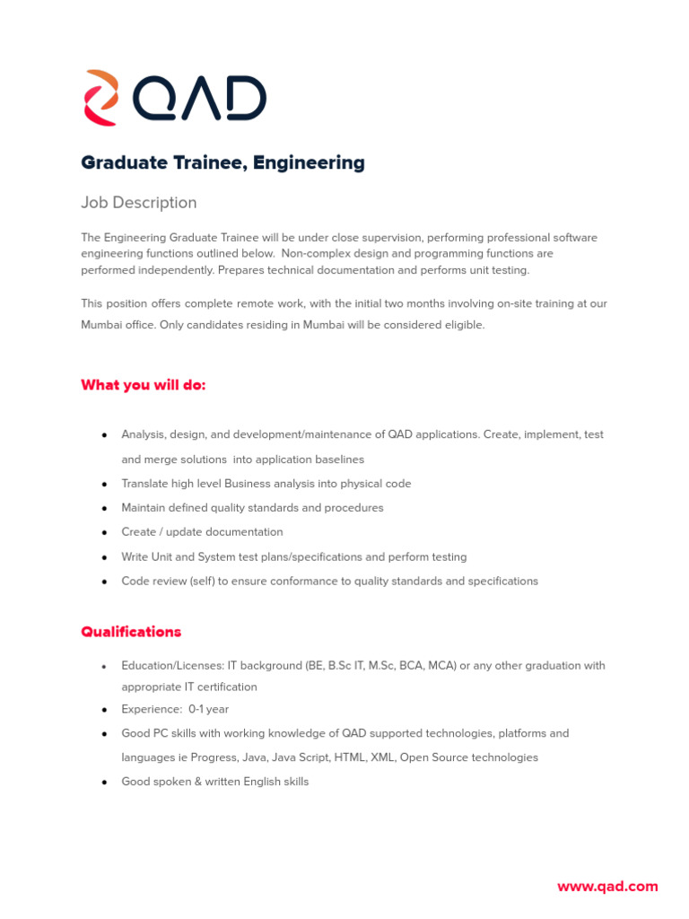 Graduate Trainee - Engineering (1) (1) (4) | PDF | Engineering ...