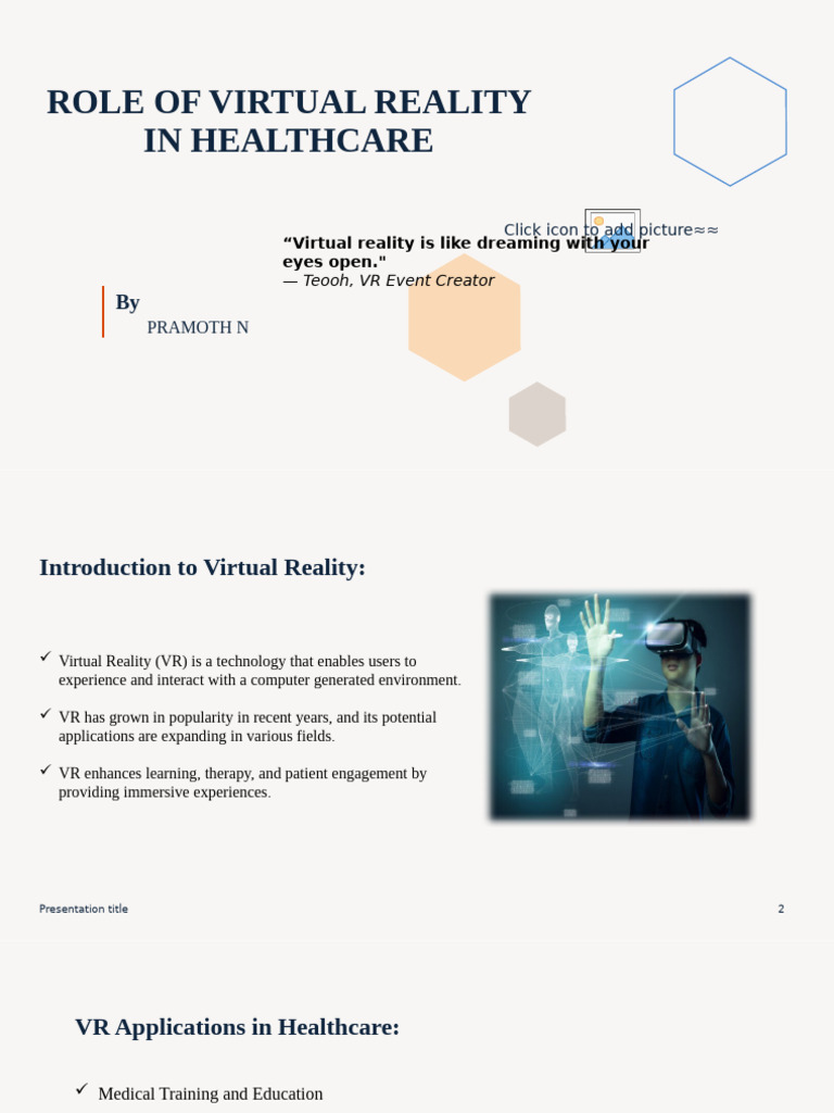 Virtual Reality's Impact on Healthcare | PDF | Virtual Reality | Simulation