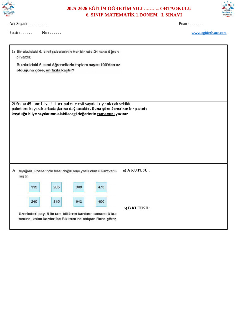 6 Mat 1 D 1 | PDF