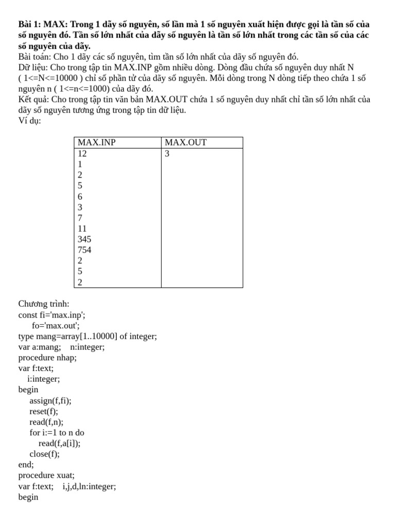 Chuyen de 5+ Bai Toan Fillchar | PDF