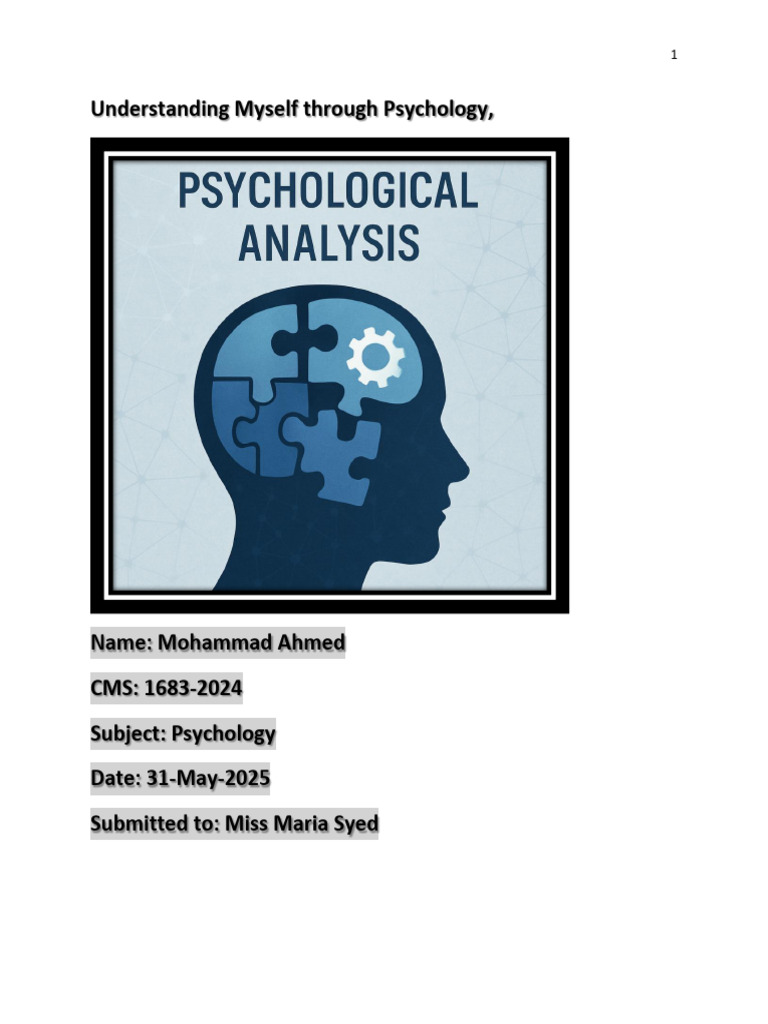 Self-Analysis Using Psychology Theories | PDF | Psychology | Social ...