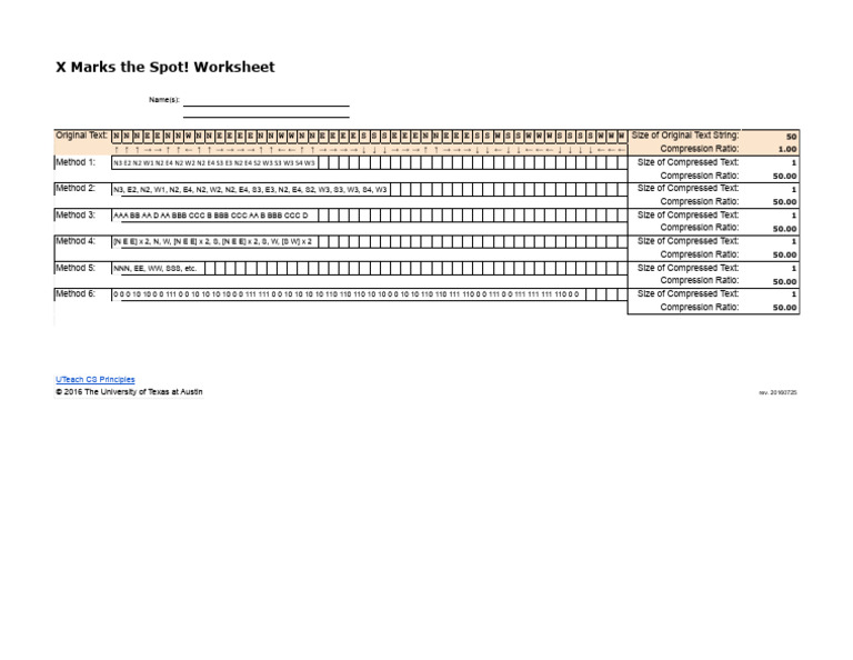 Compression Techniques Worksheet | PDF