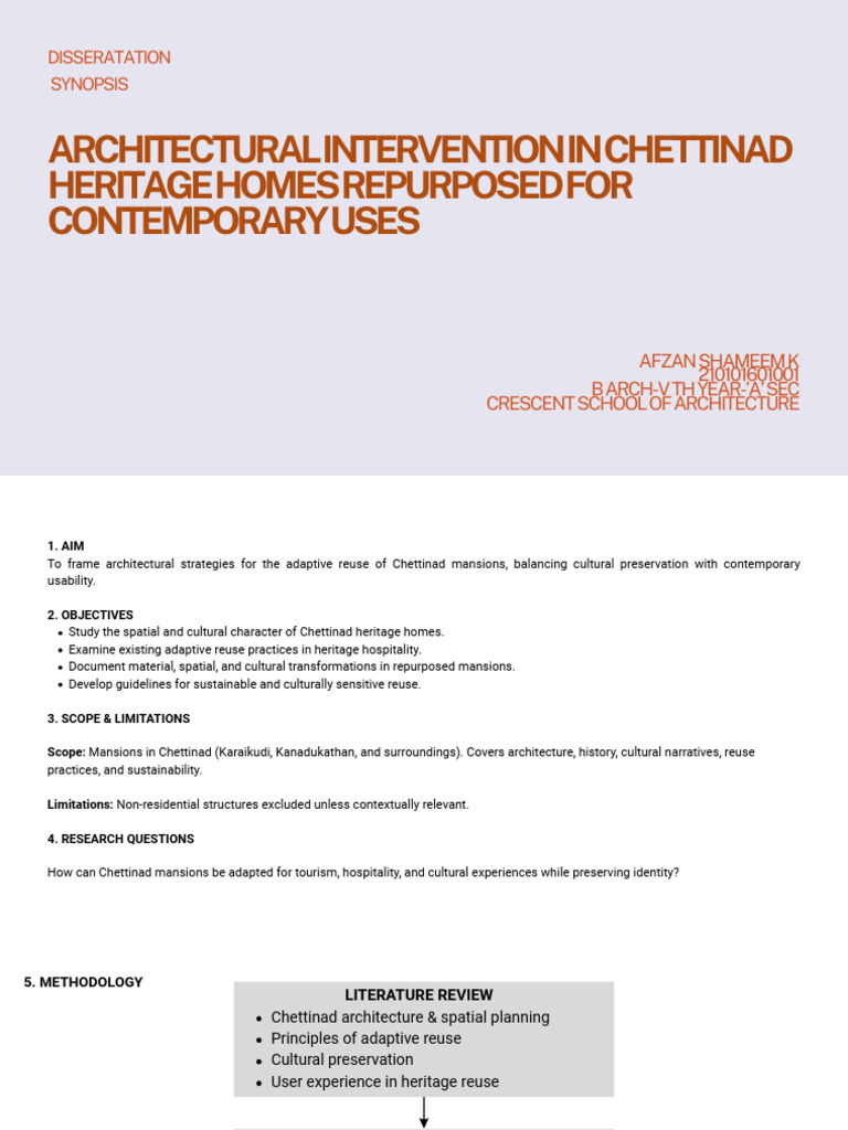 Adaptive Reuse of Chettinad Mansions | PDF | Plaster | Tile