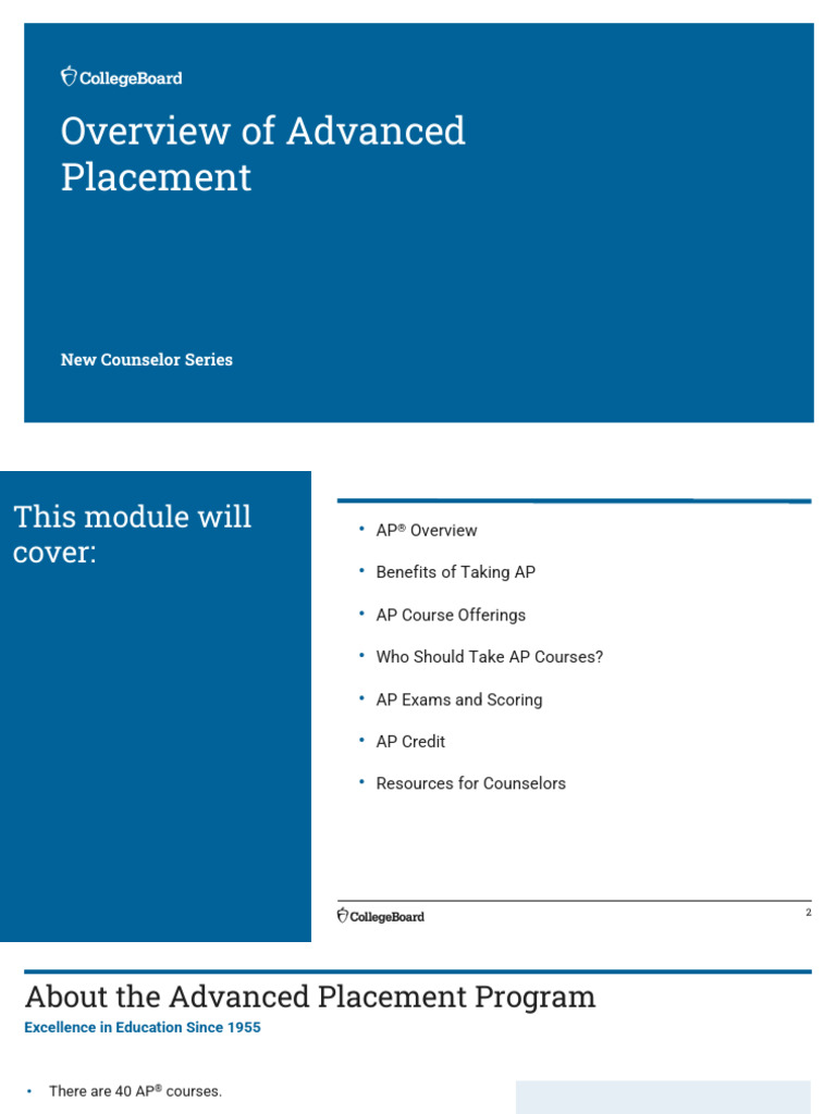 Advanced Placement Program Overview | PDF | Advanced Placement ...