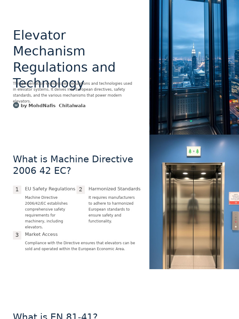 Elevator Regulations and Technologies Guide | PDF | Elevator | Safety