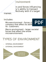 All The Actors and Forces Influencing The Company's Ability To Transact Business Effectively With It's Target Market. Includes