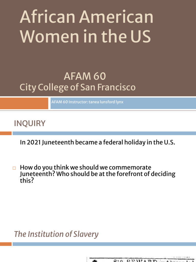 African American Women's History in the US | PDF | Thirteenth Amendment ...