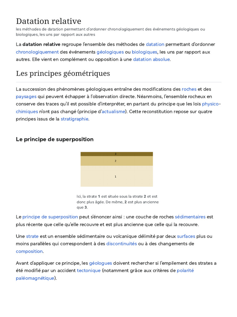 Méthodes de datation relative en géologie | PDF | Sciences de la terre ...