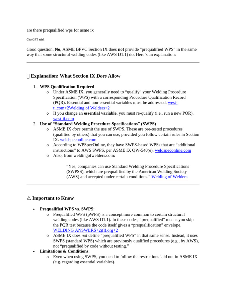ASME IX: Understanding SWPS and WPS | PDF