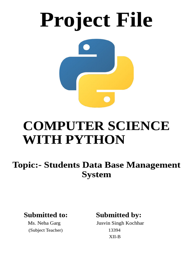 Student Database Management System | PDF | Python (Programming Language ...