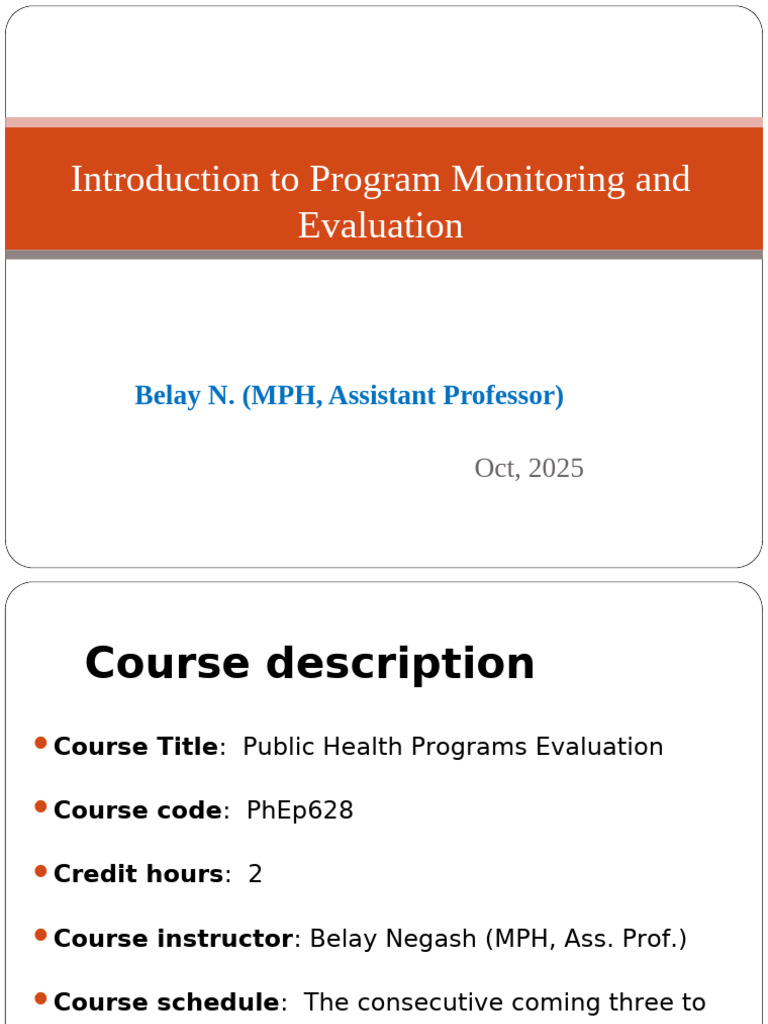 Public Health Program Evaluation Course | PDF | Evaluation | Policy
