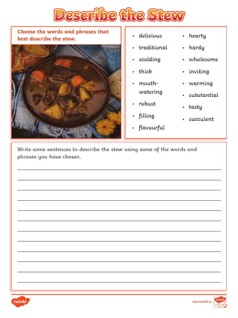 Roi Eng 1709288148 Describe The Stew Worksheet Ver 1 | PDF