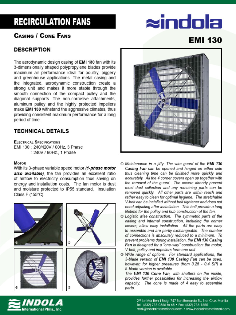 EMI 130 Recirculation Fan Overview | PDF | Belt (Mechanical ...