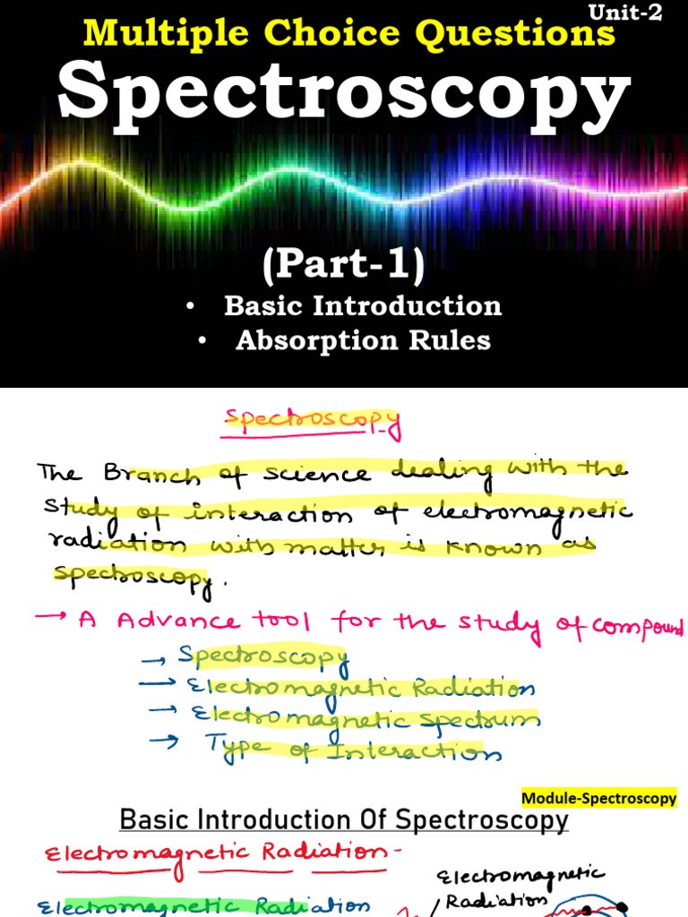Spectroscopy MCQs: Basics & UV-Visible | PDF | Infrared Spectroscopy ...