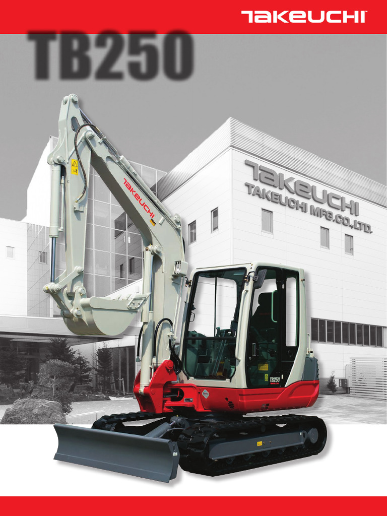 Takeuchi TB250 Compact Excavator Specs | PDF | Vehicles | Motor Vehicle
