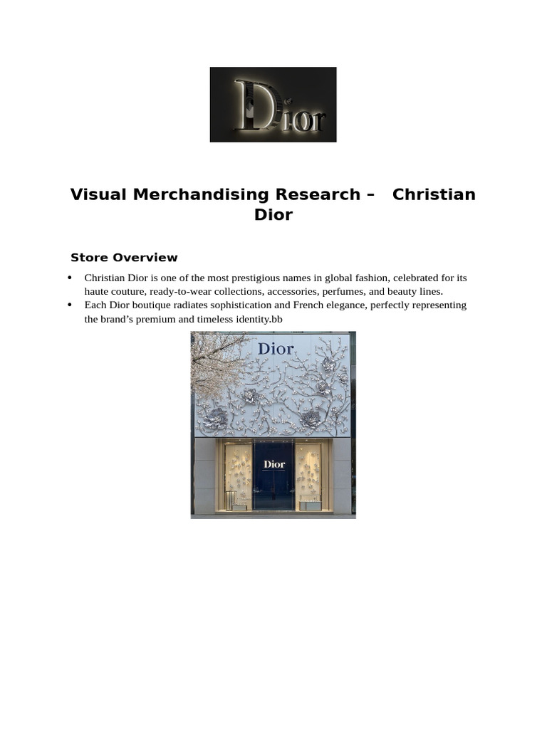 Christian Dior Visual Merchandising Guide | PDF