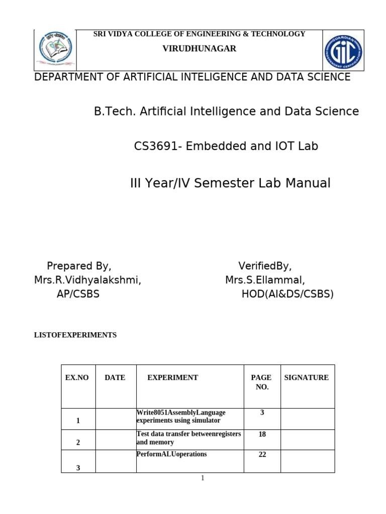 AI & Data Science Lab Manual | PDF | Arduino | Raspberry Pi