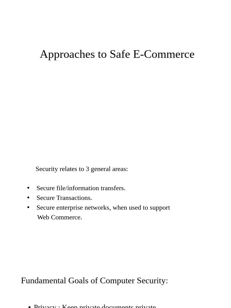 3 Approches To Safe E-Commerce | PDF | Security | Computer Security