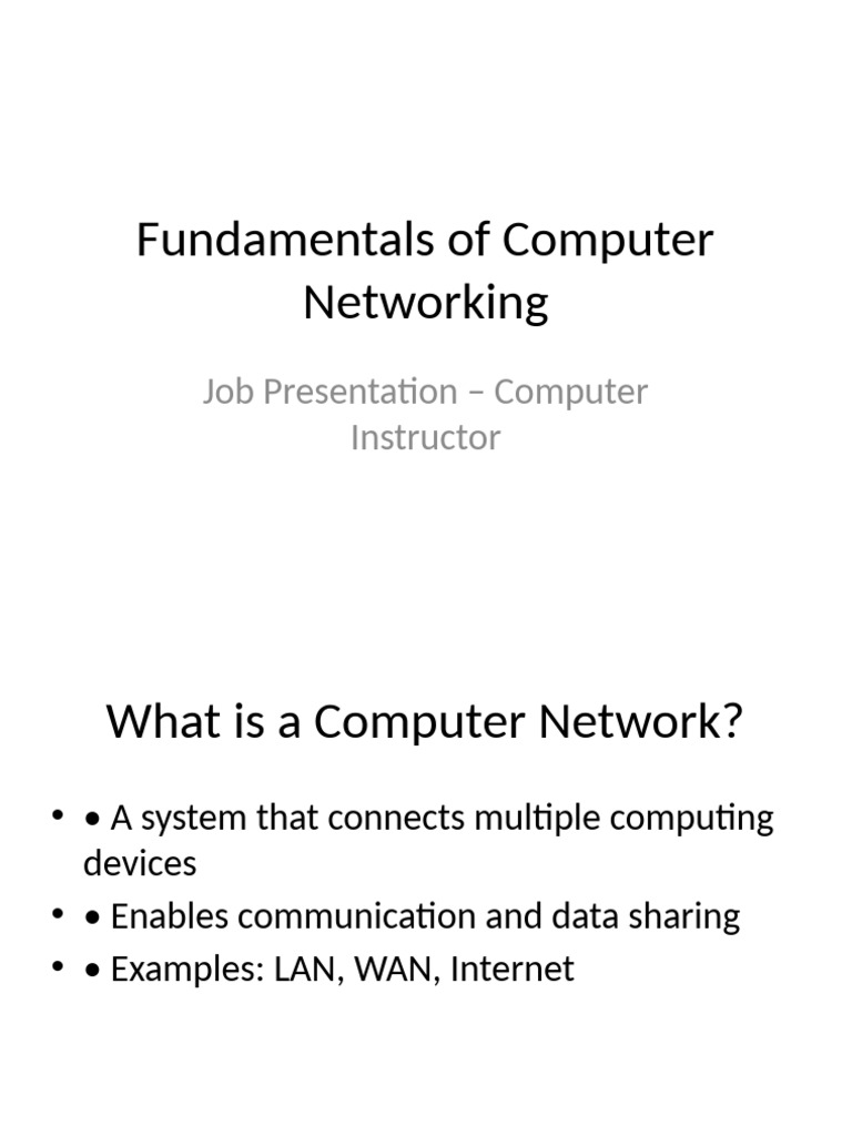 Computer Networking Basics Explained | PDF