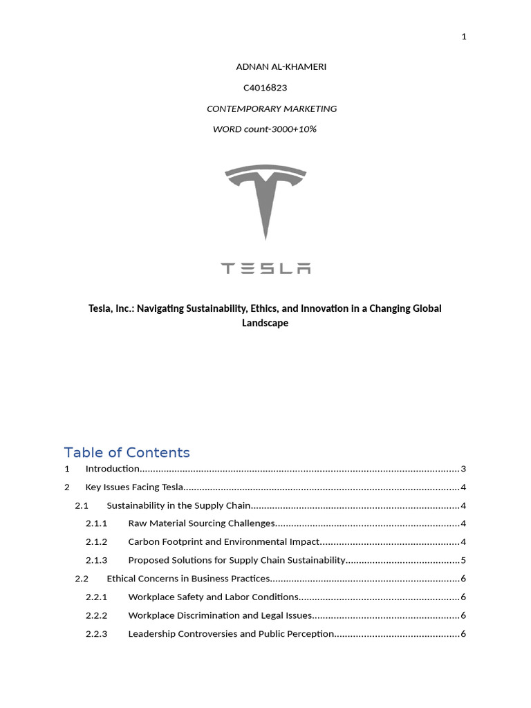 Contemporary Marketing Tesla Revised | PDF | Sustainable Energy ...