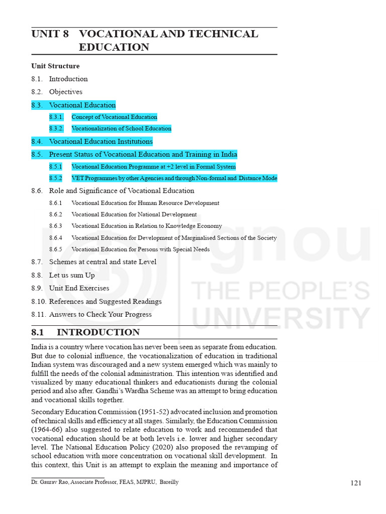 Vocational Education in India: Overview | PDF | Vocational Education