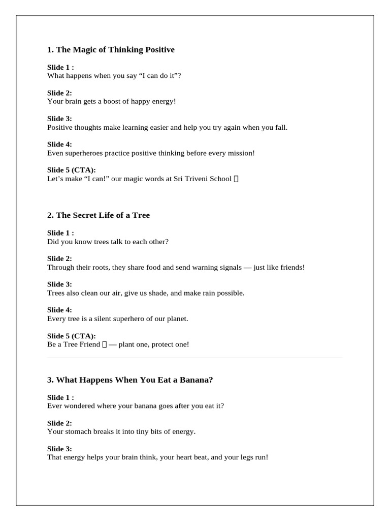 Engaging Learning Topics for Kids | PDF