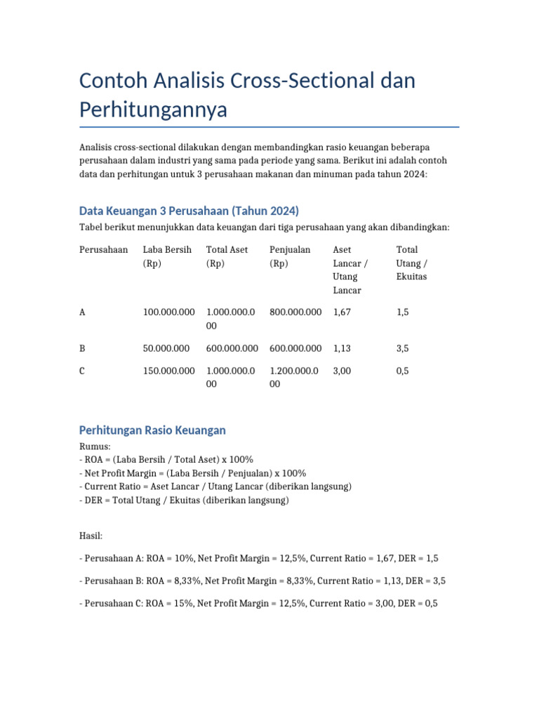 Analisis Rasio Keuangan 3 Perusahaan 2024 | PDF