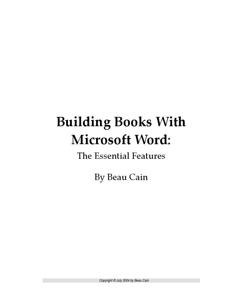 Word Books Cain | PDF | Microsoft Word | Book Design