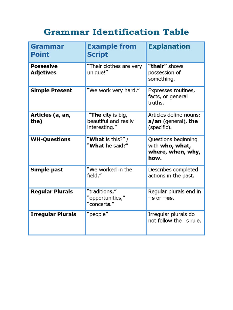 Essential Grammar Points Explained | PDF
