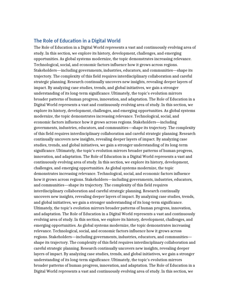 Long Document 5 | PDF | Innovation | Strategic Planning