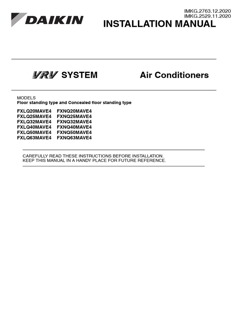 VRV Air Conditioner Installation Guide | PDF | Pipe (Fluid Conveyance ...