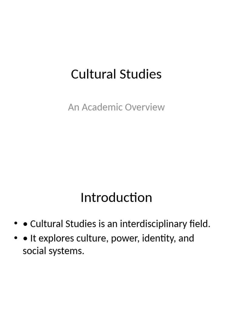 Overview of Cultural Studies Concepts | PDF