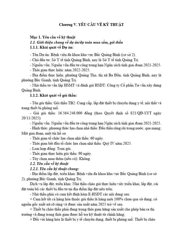 Chuong V - Yeu Cau Ve Ky Thuat TB02 | PDF