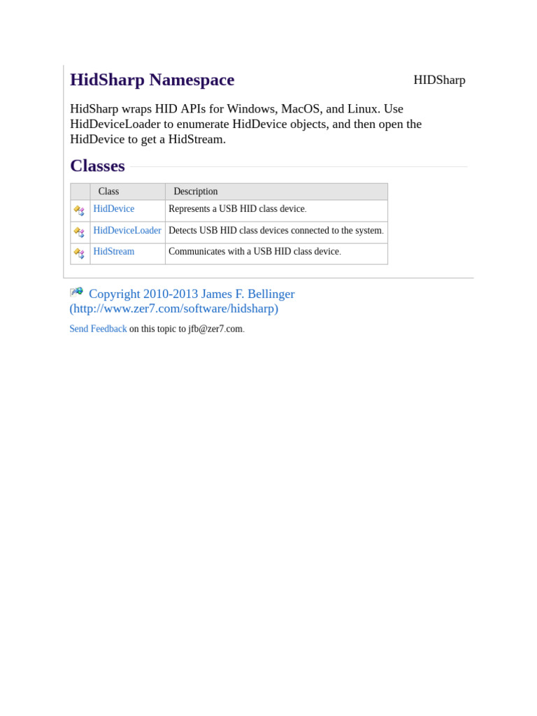 HIDSharp USB HID Device Overview | PDF | C Sharp (Programming Language ...
