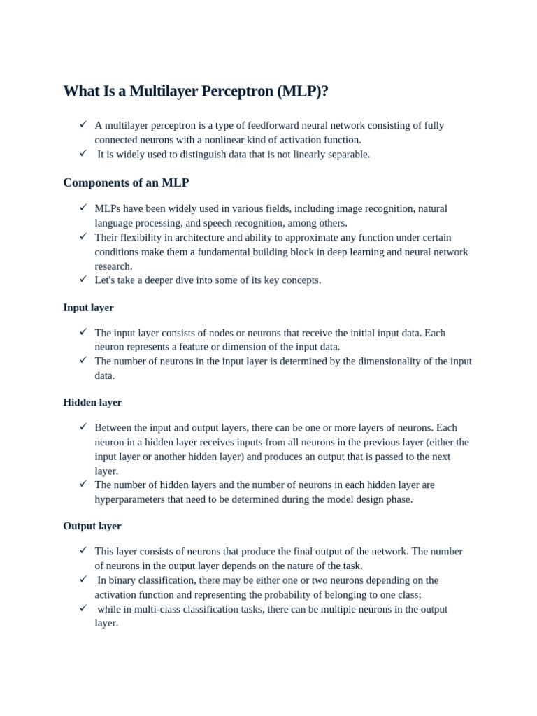 Understanding Multilayer Perceptrons (MLP) | PDF | Statistical ...