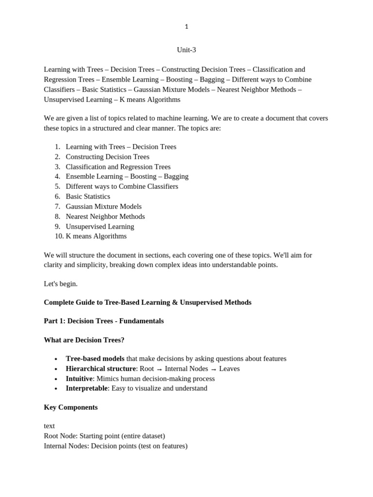 Machine Learning: Trees & Ensemble Methods | PDF