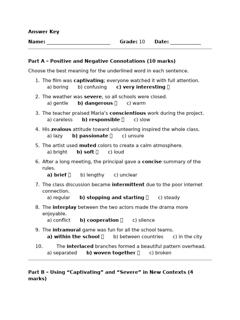 Grade 10 Connotation and Tag Questions Guide | PDF