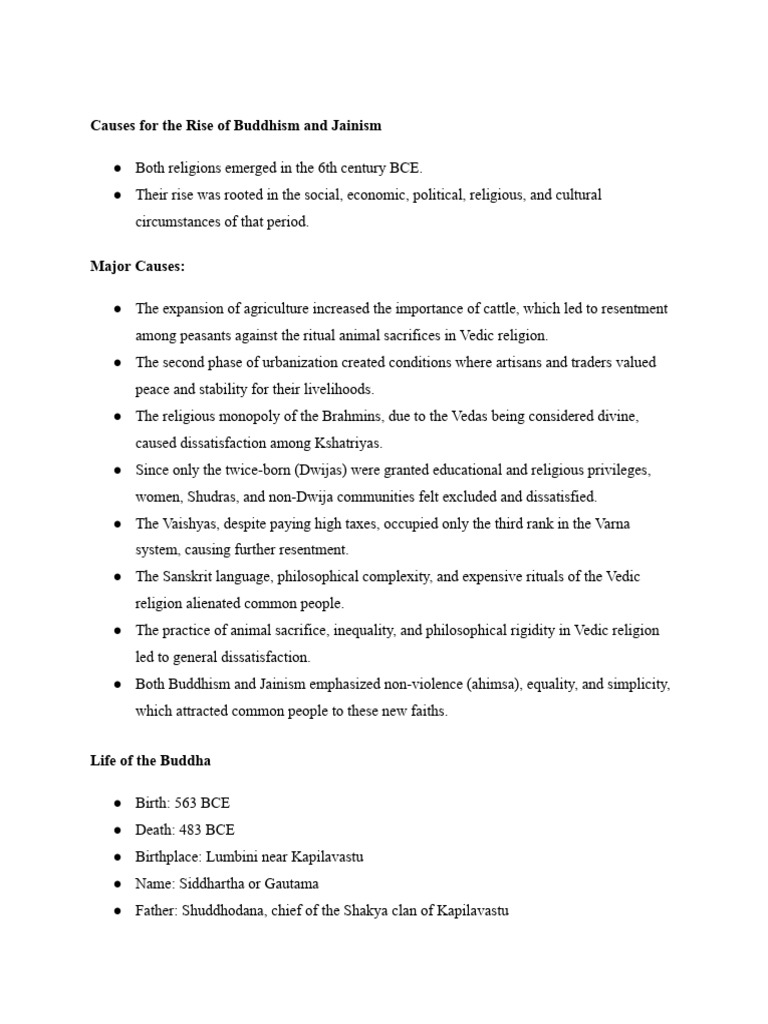 Rise of Buddhism and Jainism Explained | PDF | Noble Eightfold Path ...